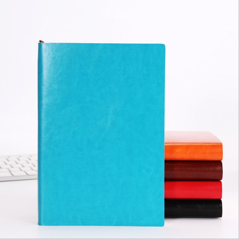 Zacht pu-leren notitieboek,  a5 a6 b5 drie maten, dik dagboek, notitieboek, effen kleur, agenda, planner, notitieblok