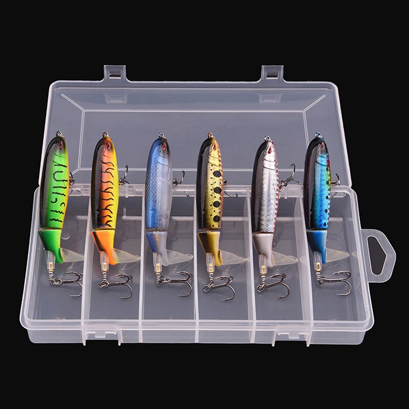 6 pz con scatola Whopper Plopper 100Mm 13G galleggiante per richiamo di pesca artificiale esca dura Wobbler coda rotante attrezzatura da pesca