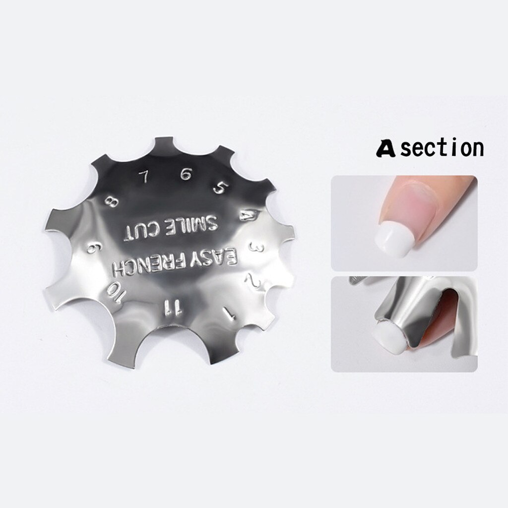 3 Size Nail Art French Tips Edge Cut Line Trimmer Metal Nail Template Set Nail Tips Mold Guides Friench Tools