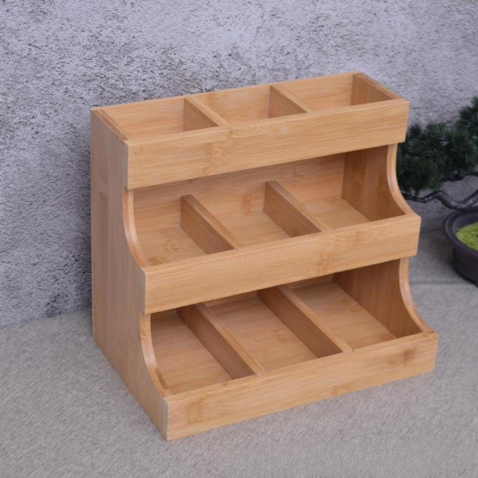 Tea Bag Organizer Vertical Display Stand Tea Rack Tea Bag Station Wood Tea Box Container for Kitchen Cabinet Dorm Pantry Office