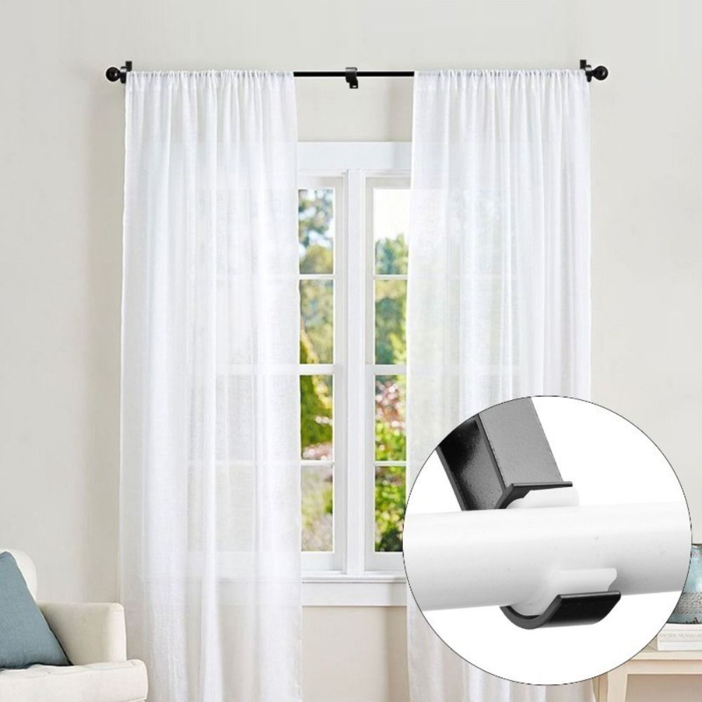 Aluminum Alloy Curtain Rod Support Heavy Duty with Screws Curtain Fixing Clip Single Metal Window Hardware Tools