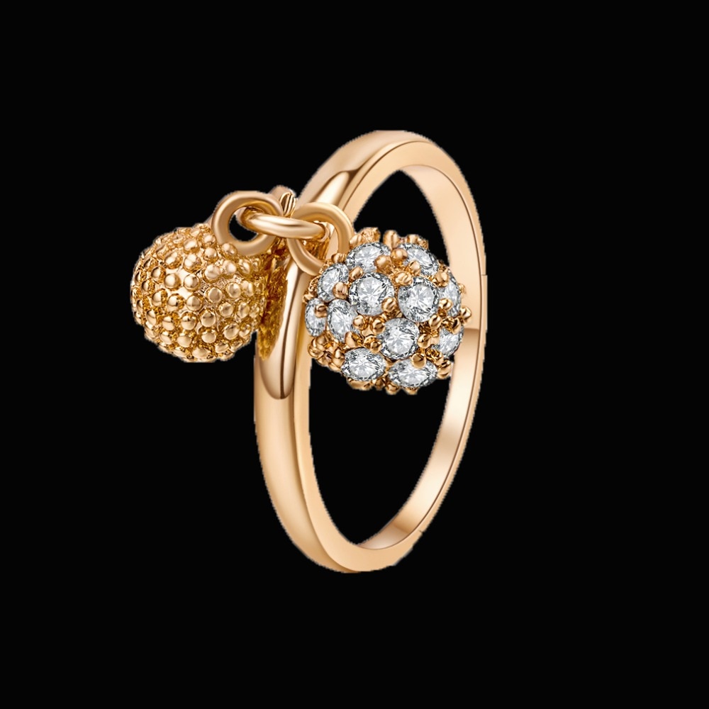 Luxe gold Engagement Ringen Voor Vrouwen Zirconia ring Voor Bridal Wedding drie hanger Kristallen ringen Verkoop