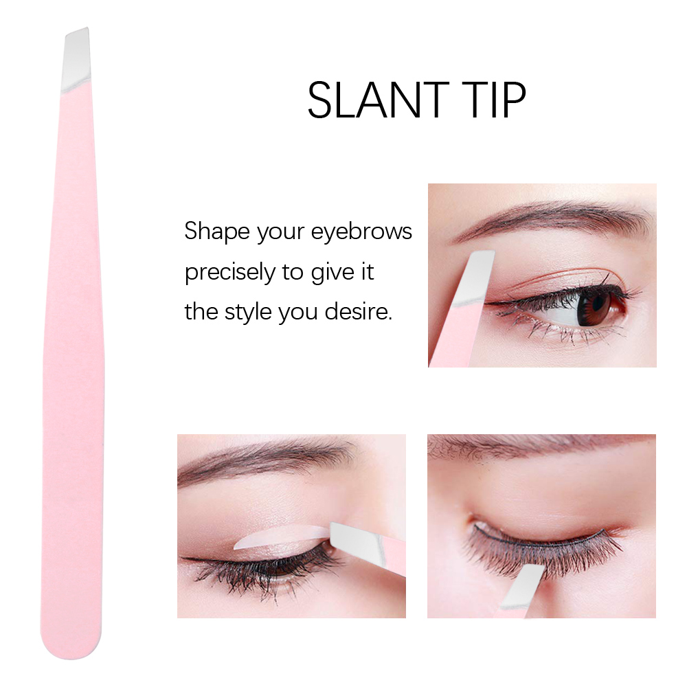 Juego de pinzas para depilación de cejas, pinzas para pestañas de acero inoxidable, punta plana inclinada, herramientas de maquillaje, 4/6 Uds.