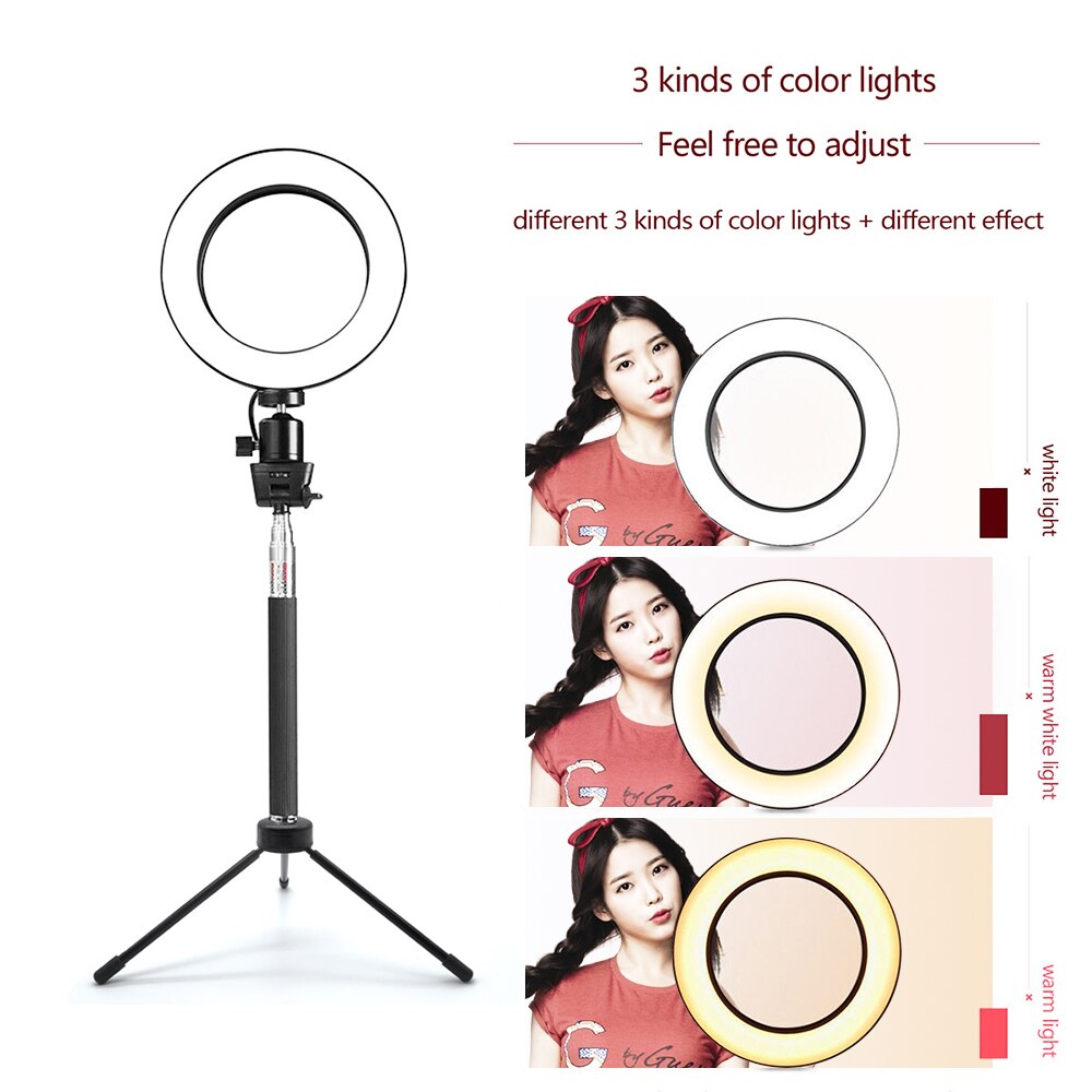 Travor 8 pollici A LED Anello di Luce Dimmerabile 64 LED selfie fotografia luce della lampada anello di diamanti per il Make Up Selfie luce