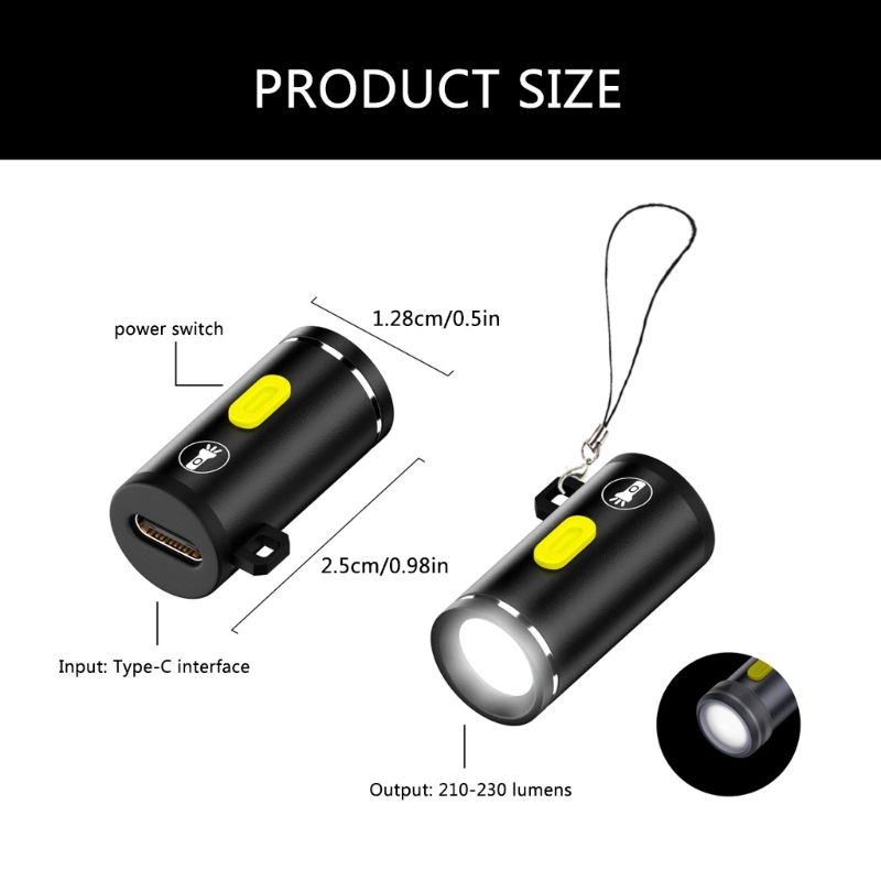 Type C Mini Flashlight Without Battery USB C Flashlights For Easy Portability And High Brightness LED Lighting