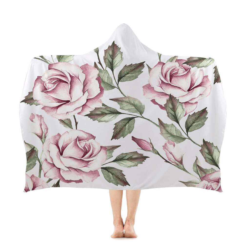 Silstar Tex Bright Rose Kap Strand Handdoeken Meisje Aquarel Bloemen Badkamer Handdoek Absorberende Jurk Swim Wrap: HBT003-3 / 150x130cm