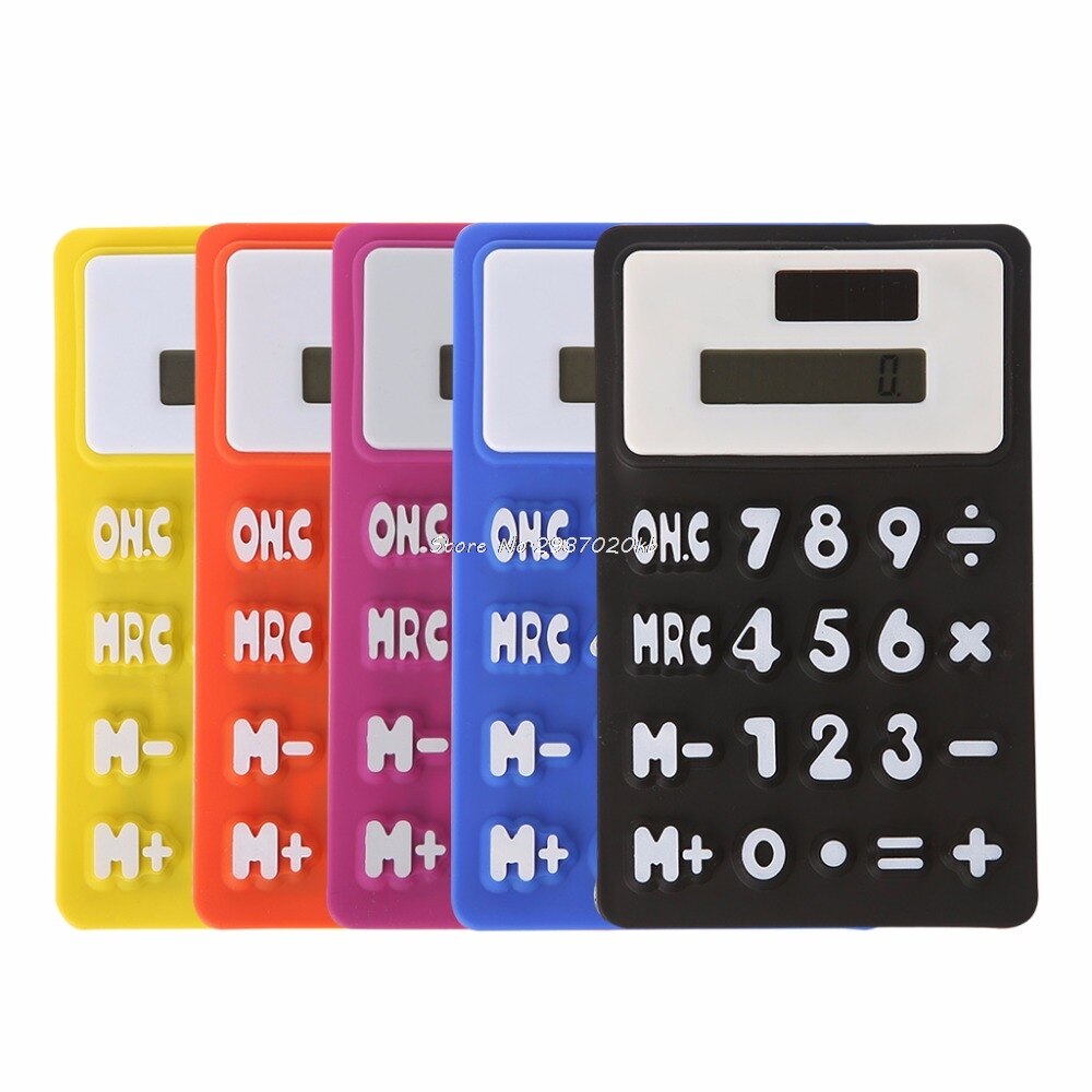 Foldable Soft Silicone Handheld Scientific Solar Calculator For School Office HULL4