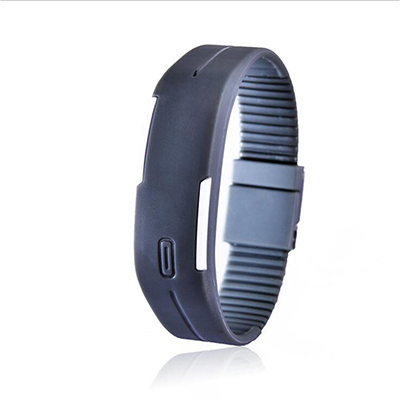 Silicone LED Sport numérique Bracelet montres Fitness décontracté électronique Bracelet hommes femmes garçons filles montre horloge enfants enfants: Grey