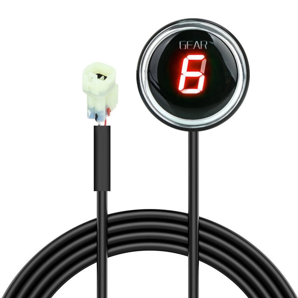 Indicador de Engranaje redondo para motocicleta Kawasaki, indicador de marchas de 1 a 6 niveles, Plug & Play para motocicleta Kawasaki Versys 650 1000: Gear display-Red