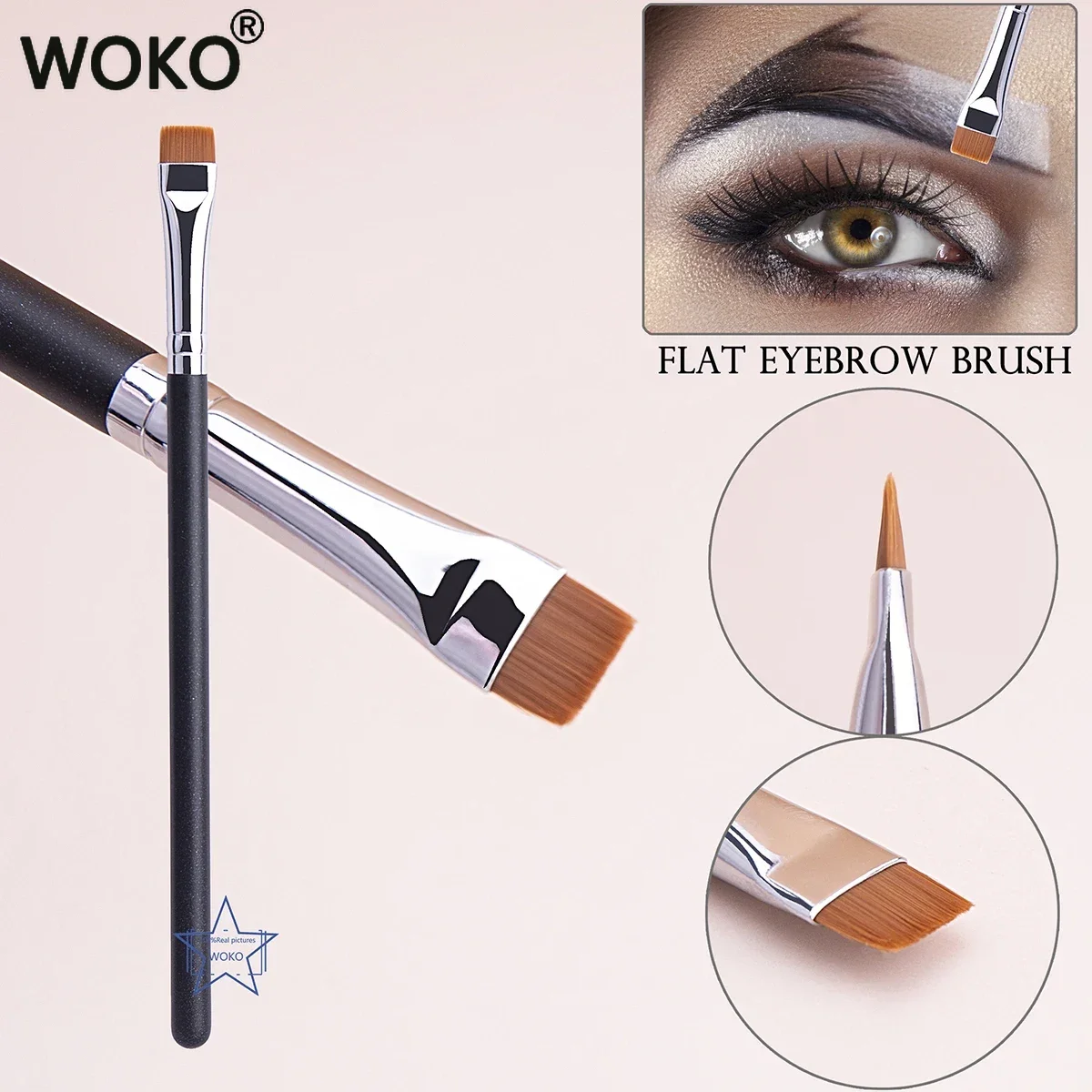 212 cepillo plano para cejas, pinceles de maquillaje para cejas ultrafinos, delineador plano, delineador de ojos fino, herramienta de cepillo de belleza para contorno de cejas