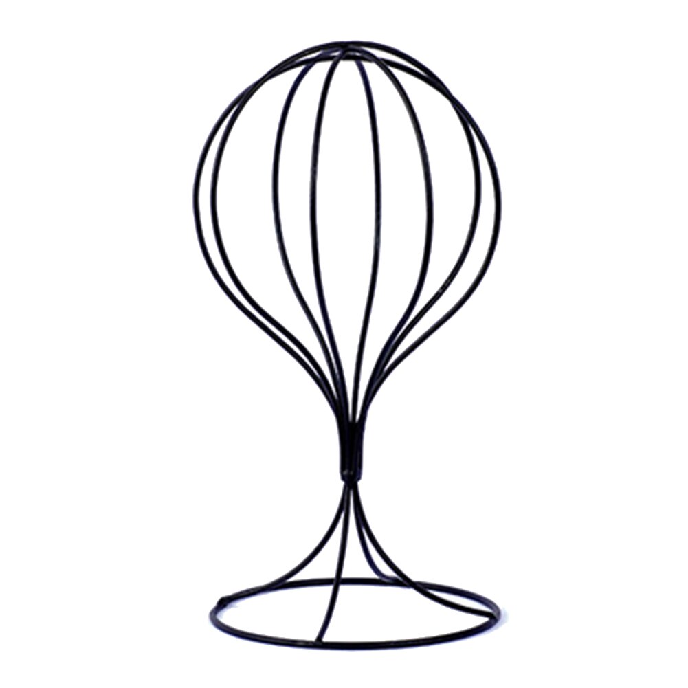 1pc S/L Hollow Balloon Metal Wig Hairpiece Stand Tabletops Decorative Hat Cap Holder Wig Stands wig head with stand: Small
