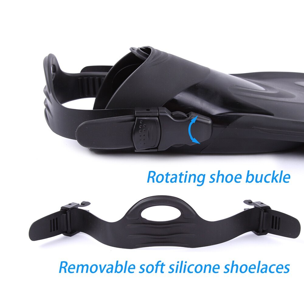 Aletas de buceo de snorkel aletas de natación cortas para adultos aletas de natación con talón ajustable equipo de deportes acuáticos aletas de natación