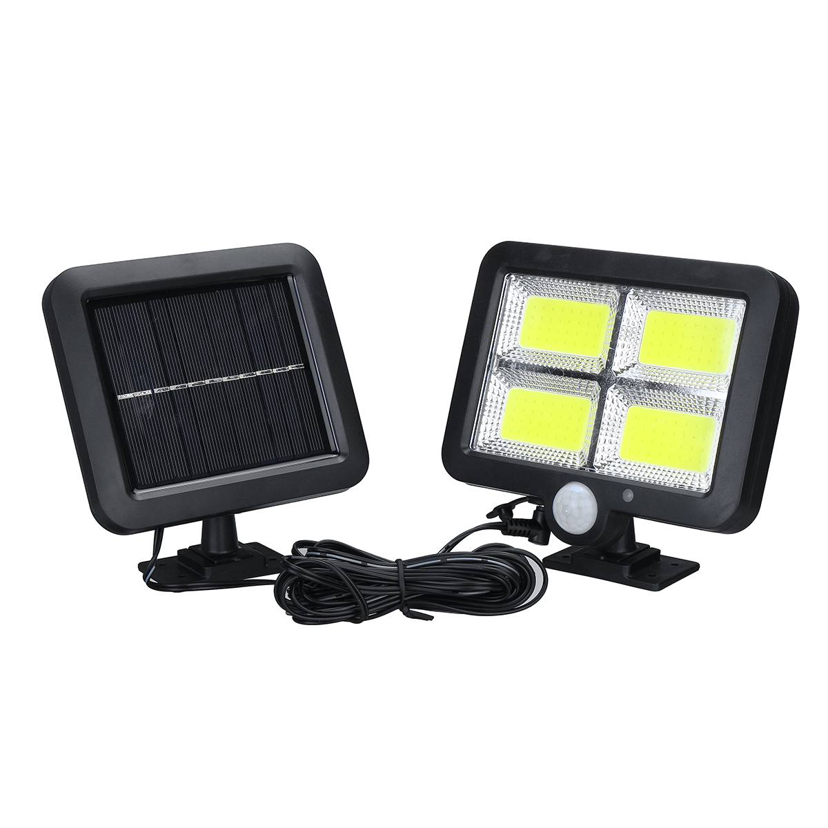 LED/COB Solar Light Outdoor Motion Sensor Wall Light Waterproof Garden Lamp Spotlights Emergency Pathway Street Security Lamp: 4 Grids 128 LED