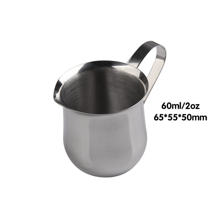 4YANG Acero inoxidable café taza de leche Frothing jarra 60/90/150/240ml Barista Craft leche Frothers Latte arte Pull Flower Cup: 60ml