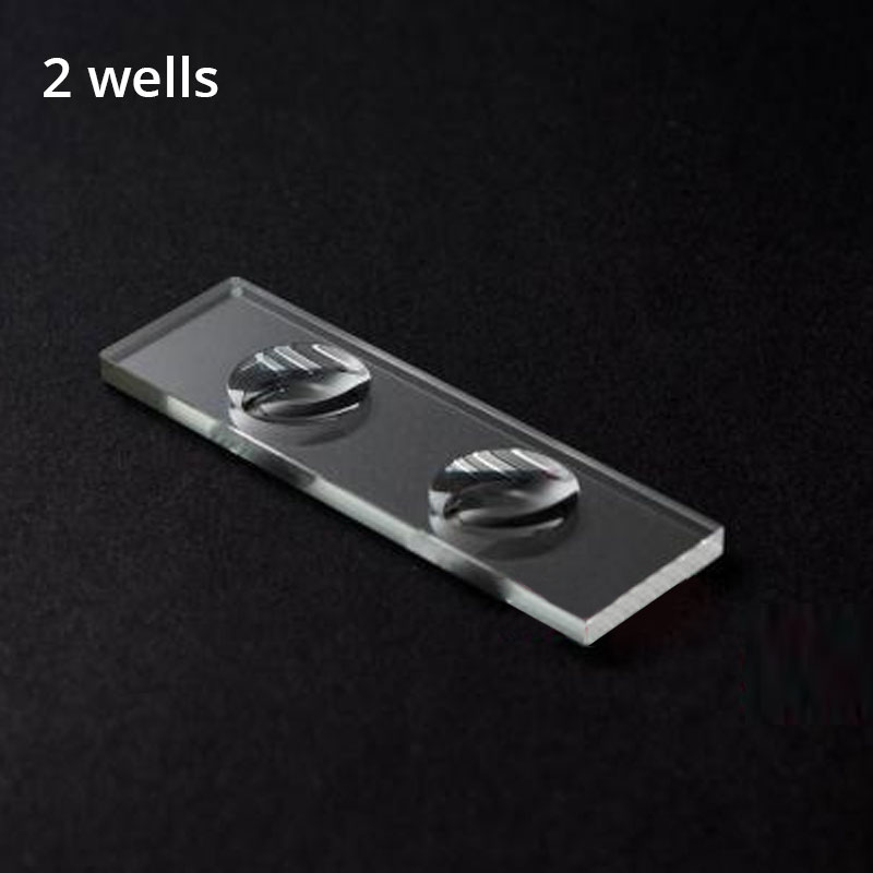 Biological Microscope Circular Concave Cavity Blank Slide Optical Glass Multiple Wells Optional Bio-microscope Science Accessory: 2 wells