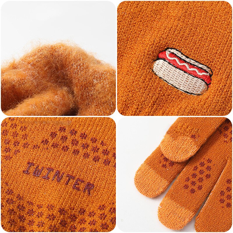 Gloves Kniteed Winter Gloves Screen Touch Gloves Women's Hand Wear Strong Friction Hand Warmers Thick Winter Glove