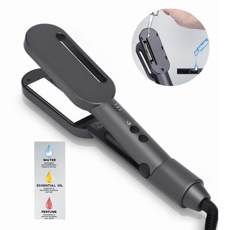 Titanium Flat Iron Hair Straightener Dual Voltage Instant Heating Essential Oil Care Straightening Iron