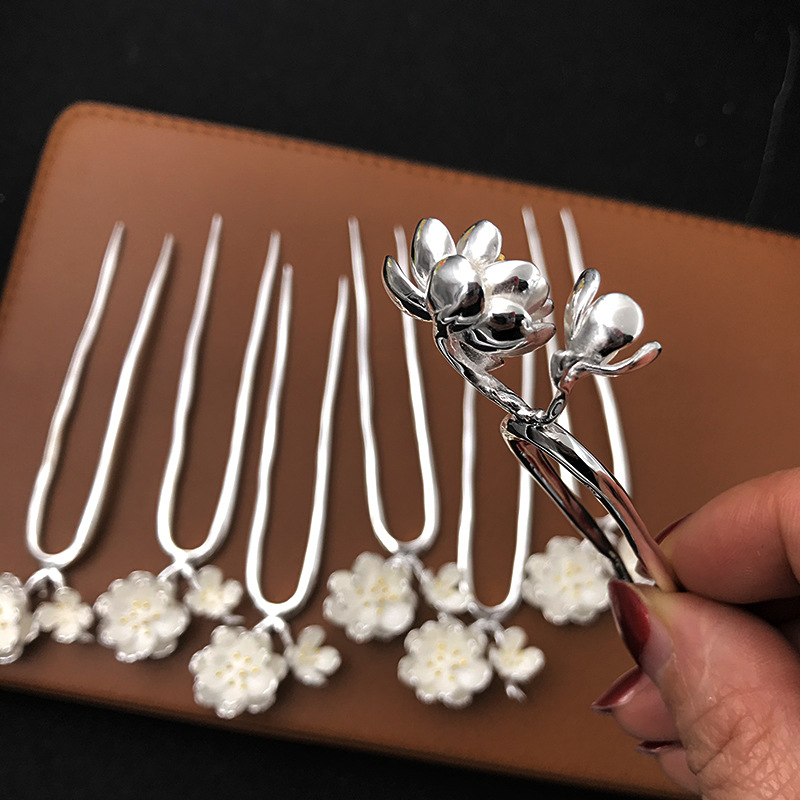 Bloemen Haar Accessoires Voor Vrouwen Bruiloft Haar Pinnen 925 Sterling Zilver Haar Stick Haarspeld Haar Sieraden Bruidsmeisje