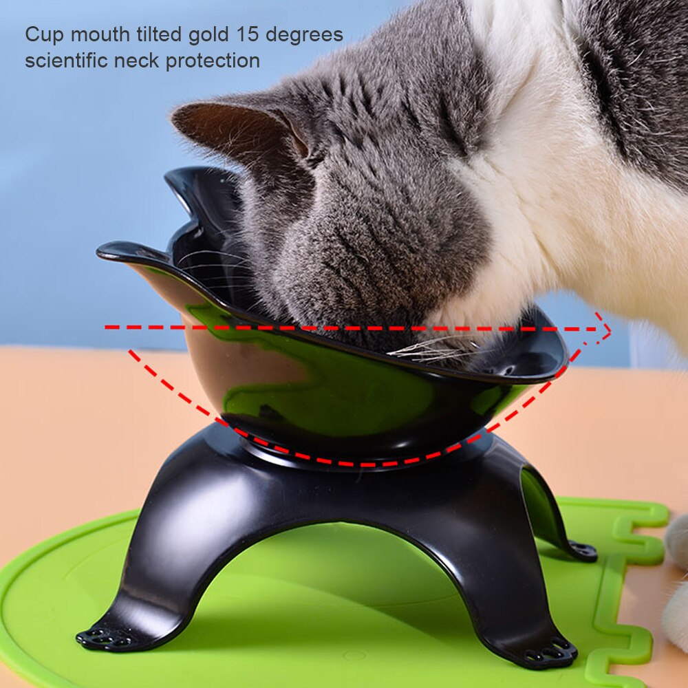 Katteskål kæledyr hund kat langsom foder anti-kvælning beskytte rygsøjlen vand madskål beskyttelse plejeskål holdbar multifunktionel skål