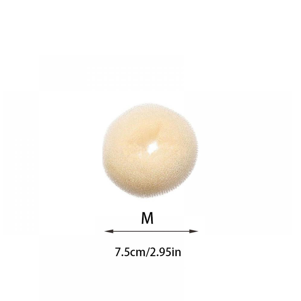 Bulle maker munk magisk skum svamp lätt stor ring hår styling verktyg frisyr hår accessoarer för flickor kvinnor dam: Beige m