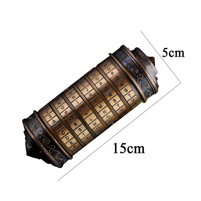 Da Vinci Code Lock Metal Cryptex Locks Retro Wedding Valentine's Day Alphabet Lock Mini Cryptex Die Cast Collectible