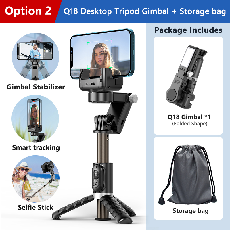 360 Rotation Following Shooting Mode Gimbal Stabilizer Selfie Stick Tripod Gimbal For iPhone Phone Smartphone Live Photography: Bundle 2