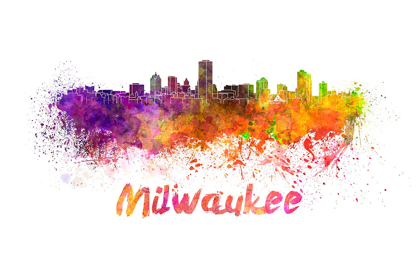 Milwaukee Skyline Poster-Art Print Home Decor Monumenten Stad-Wall Art Poster Reizen Landschappen