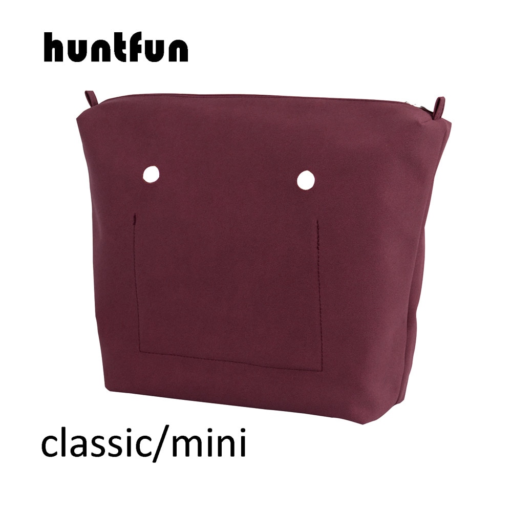 huntfun PU Nubuck Frosted Leather Waterproof Inner Lining Zipper Pocket for Obag Classic Mini Lining Insert for O BAG