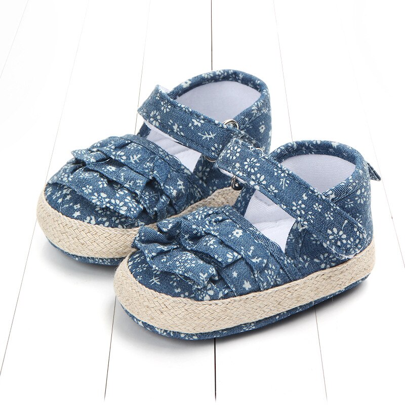 Autumn Baby Casual Shoes Girls Soft Sole Sandals Non-Slip Cotton Princess Dress Shoes Infant Walking Sneakers: Blue / 12