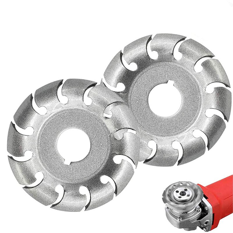 12 discos de tallado de madera Molar, discos de acero Munger de 6,35 cm con forma de madera, agujeros de 3/5 pulgadas, ruedas de pulido de disco de forma extrema para 10