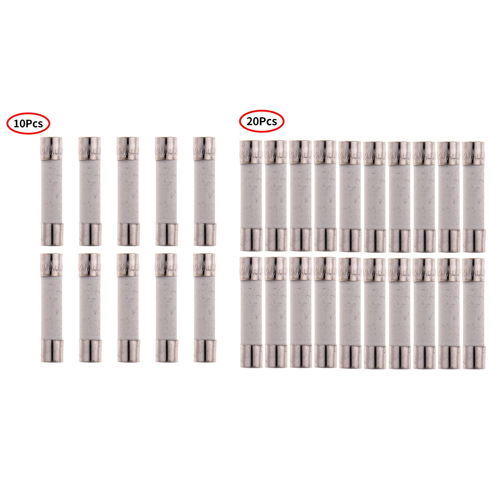 10/20Pcs Kitchen Microwave Fuse 20 Amp 250V Universal Oven Ceramic Tube Slow Blow Fuses Replacement Compatible for GE WB27X10388