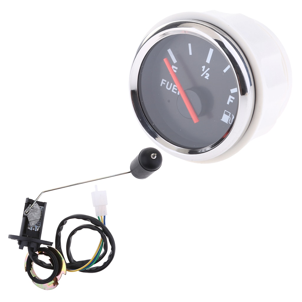 52mm Fuel Level Gauge Meter + Fuel Sensor E-1/2-F Pointer Trim Kit