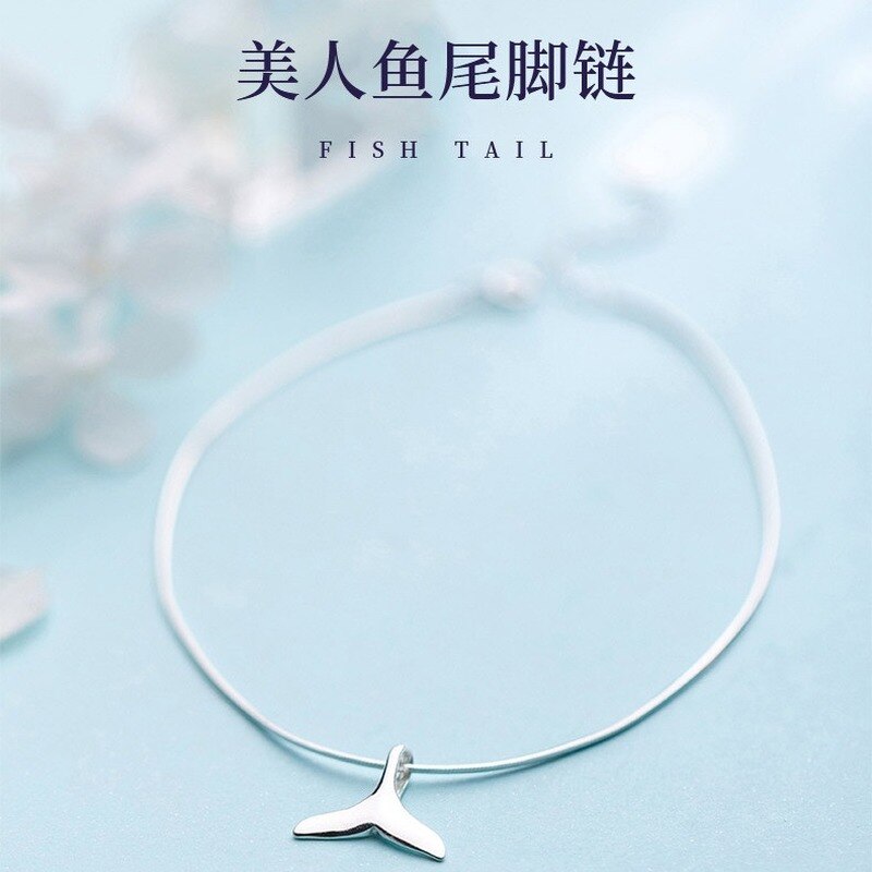 Pure 925 Sterling Silver Mermaid Staart Enkel Ketting Voor Vrouwen Party Sieraden Snake Chain Zomer Strand Sieraden 23Cm