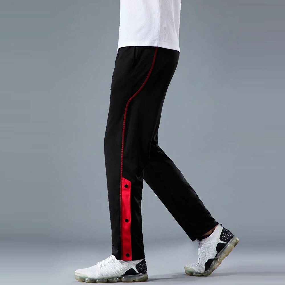 Pantalones de fútbol con cremallera para hombre, pantalones deportivos de chándal para entrenamiento, mallas deportivas para trotar y gimnasio,