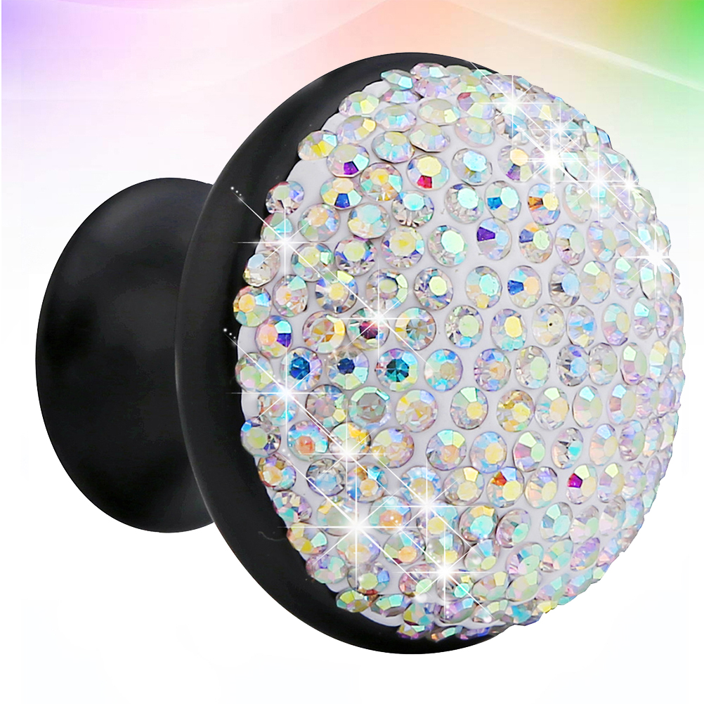 2 Stuks Aluminium Deurknoppen Shining Rhinestone Mushroom Handvat Creatieve Lade Knoppen Kast Deurklink