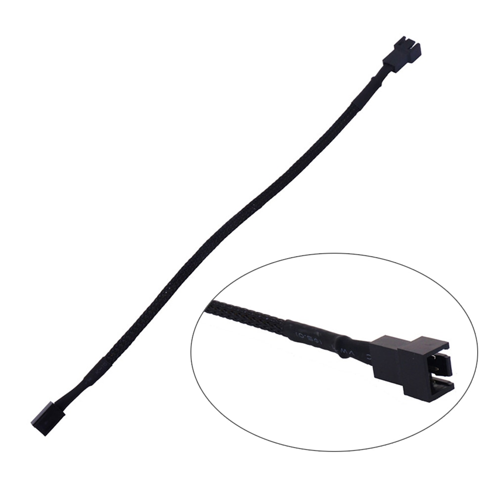 5 Pcs 3 Pin Fan Extension Cable Male To Female Extending Braided Case Connector Computer 27cm Power Sleeved