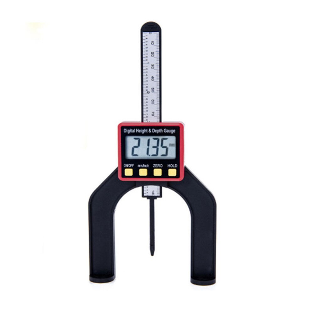 Digital Depth Gauge Tread Depth Gauge Height Caliper Tester Measure Tool LCD Magnetic Self Standing Aperture 80mm K888: 4-button Red