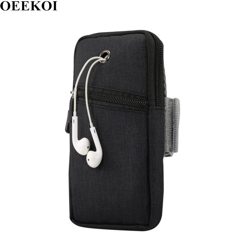 OEEKOI Universal Outdoor Sport Armband Phone Bag voor Oukitel C12/U25 Pro/U23/C12 Pro/OK6000 plus/U18/K5/K6/K8000/Mix 2/K5000/K3: Black