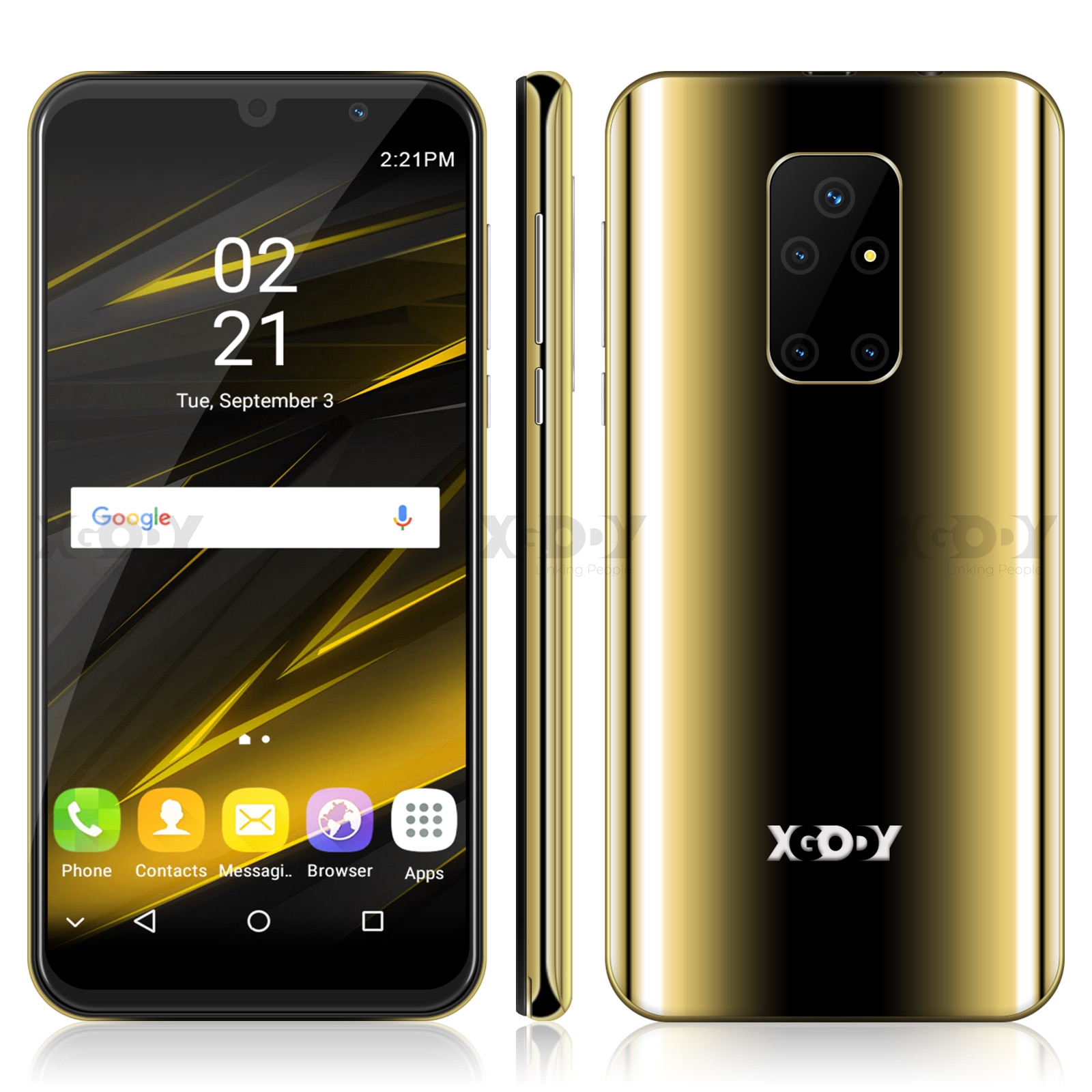 XGODY 3G Celular Smartphone Android 8.1 5.5" Full Screen Dual SIM 1GB 8GB Cellphones Quad Core 5MP Camera 2500mAh Mobile Phones
