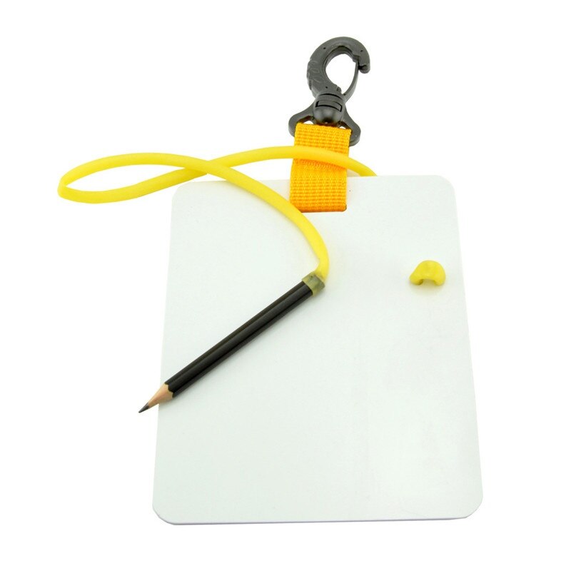 Pizarra para escribir bajo el agua y bucear, tablero de engranajes con clip giratorio y lápiz para deportes acuáticos, accesorios para piscinas y buceo