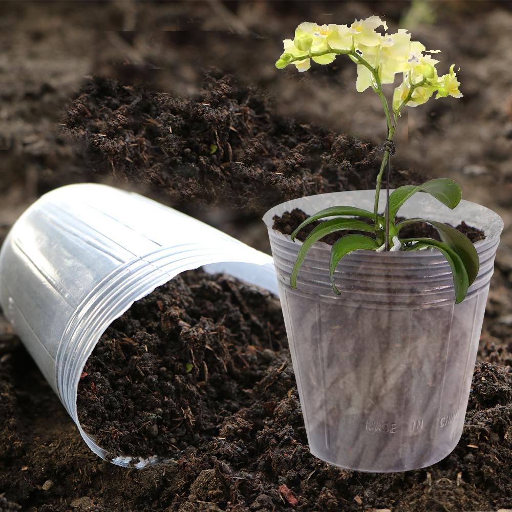 10 Stück wiederverwendbare Transparenz-Orchideen-Kinderzimmer-Topfpflanzen wachsen Ernährungsbecher für Gartenblumen, Umpflanzen, Vermehrungsbehälter