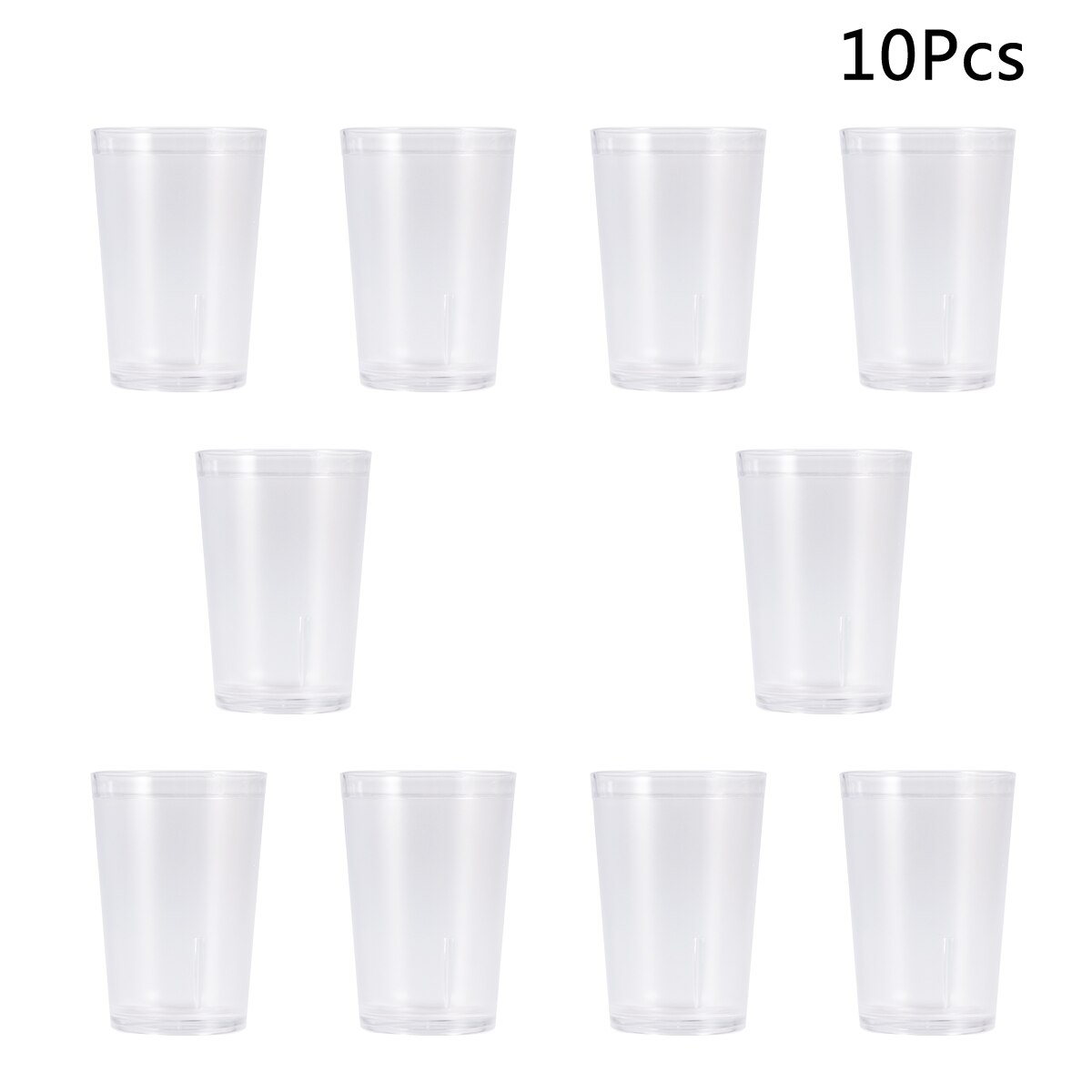10 stk Akryl Kopper 230/290/480ml - Knusesikker Klar Plastikkkopp til Hjem, Hotell, restaurant, fest: 230ml