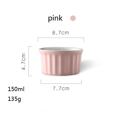 Kingsua cerâmica criativa soprado copo de cozimento mini molde para assar forno copo especial pudim utensílios de mesa: 3.5inch  pink