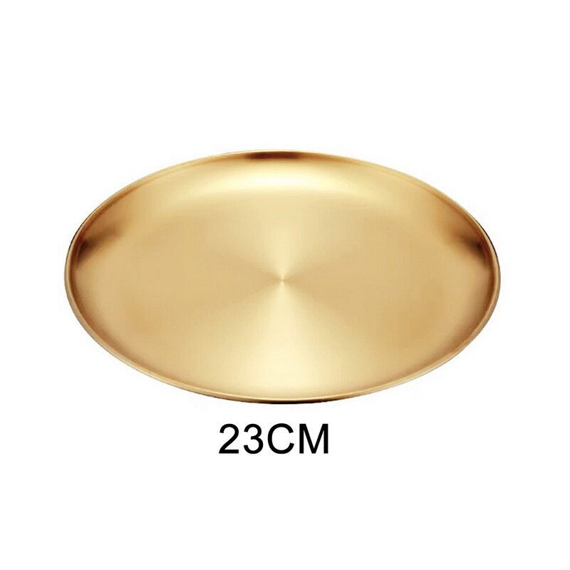 Gold Essen Platte Schüsseln Europäischen Stil Abendessen Platten Runde Platte Kuchen Tablett Westlichen Steak Runde Tablett Küche Geschirr #: 23cm