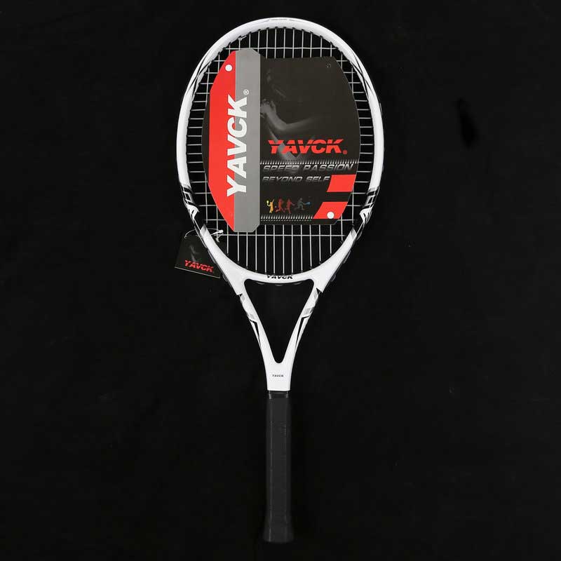 Unisex Tennis Racket String 45-50 LBS Racquet Tennis Carbon Fiber Top Material Sports Training Tennis Racquets Bag: white