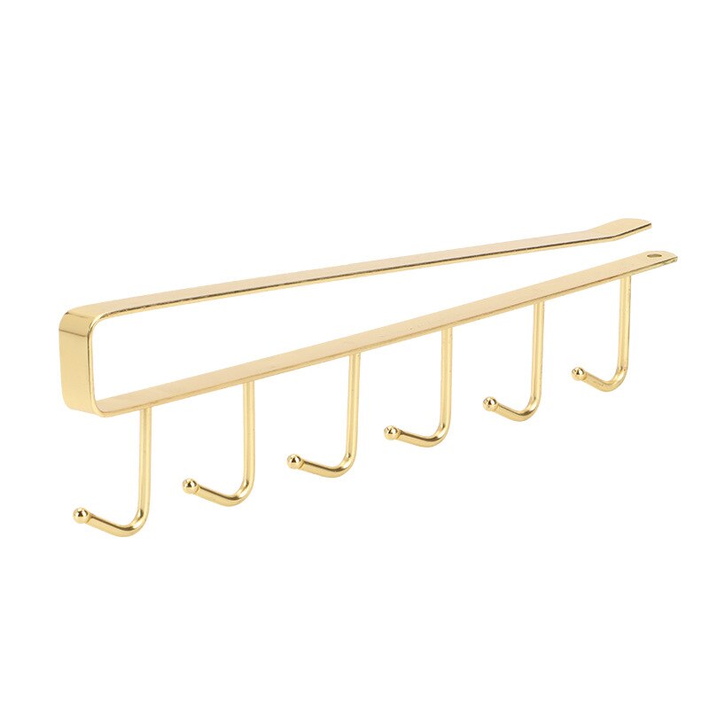 6 haken Metall Gestell Halfter Unter Regal Becher Tasse Schrank Küche Veranstalter Hängen Gestell Halfter Aceessories Werkzeug: Gold