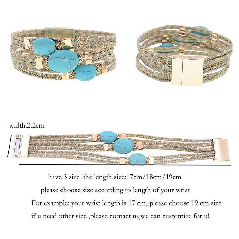 WELLMORE-bracelets pour femmes, breloques en coton bohémien, pierre naturelle, bijoux à la , bracelets pour femme, , directe