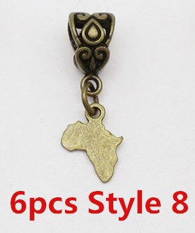 6 Stks/pak Verschillende 6 Stijlen Viking Charms Haar Vlecht Dread Baard Dreadlock Kralen Manchetten Ringen Hoofddeksels Sieraden Voor Mannen Vrouwen: 6pcs Style 8