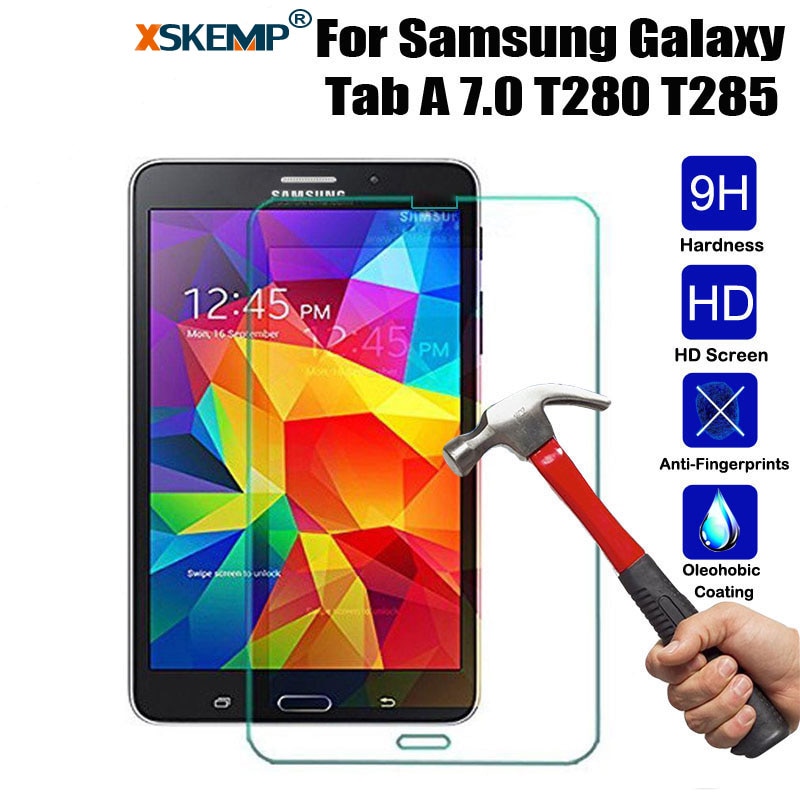 XSKEMP 9 H Premium Gehard Glas Voor Samsung GALAXY Tab Een 7.0 T280 T285 Anti-Shatter LCD Tablet Screen Protector Beschermfolie