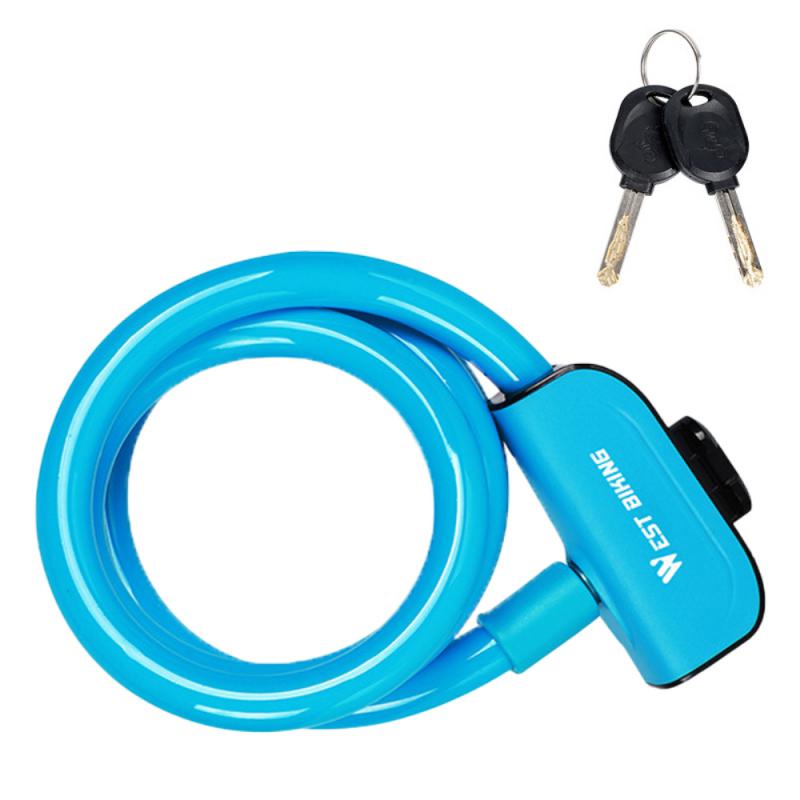 Theft Spiral Steel Cable Universal Protective Bicycle Lock Stainless Steel Cable Coil Bicycle Accessories Bike Lock with 2 Key: 03